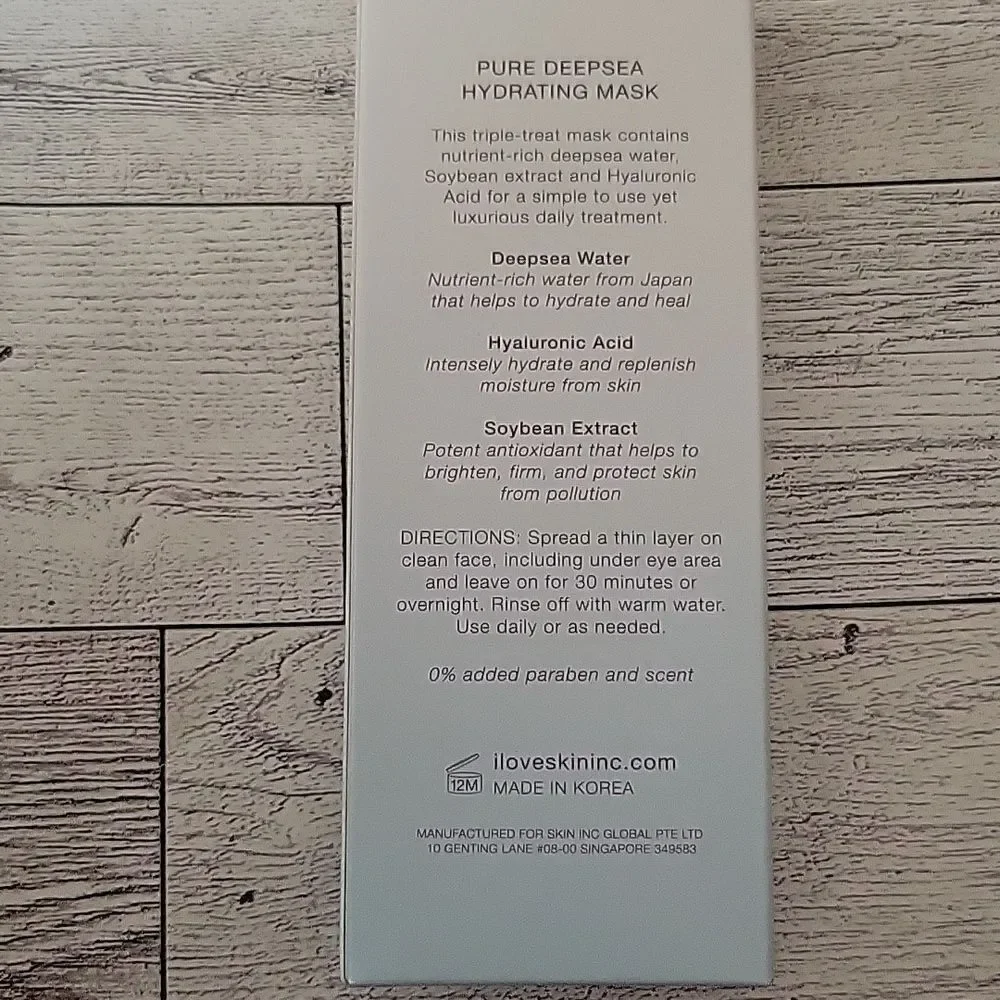Skin Inc Pure Deepsea Hydrating Mask